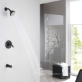 Aquacubic cUPC certified matte black fashion concealed pressure balance shower faucet set